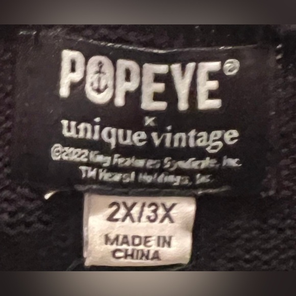 NWT Unique Vintage Heavy Popeye Sweater 2/3x - Picture 3 of 3